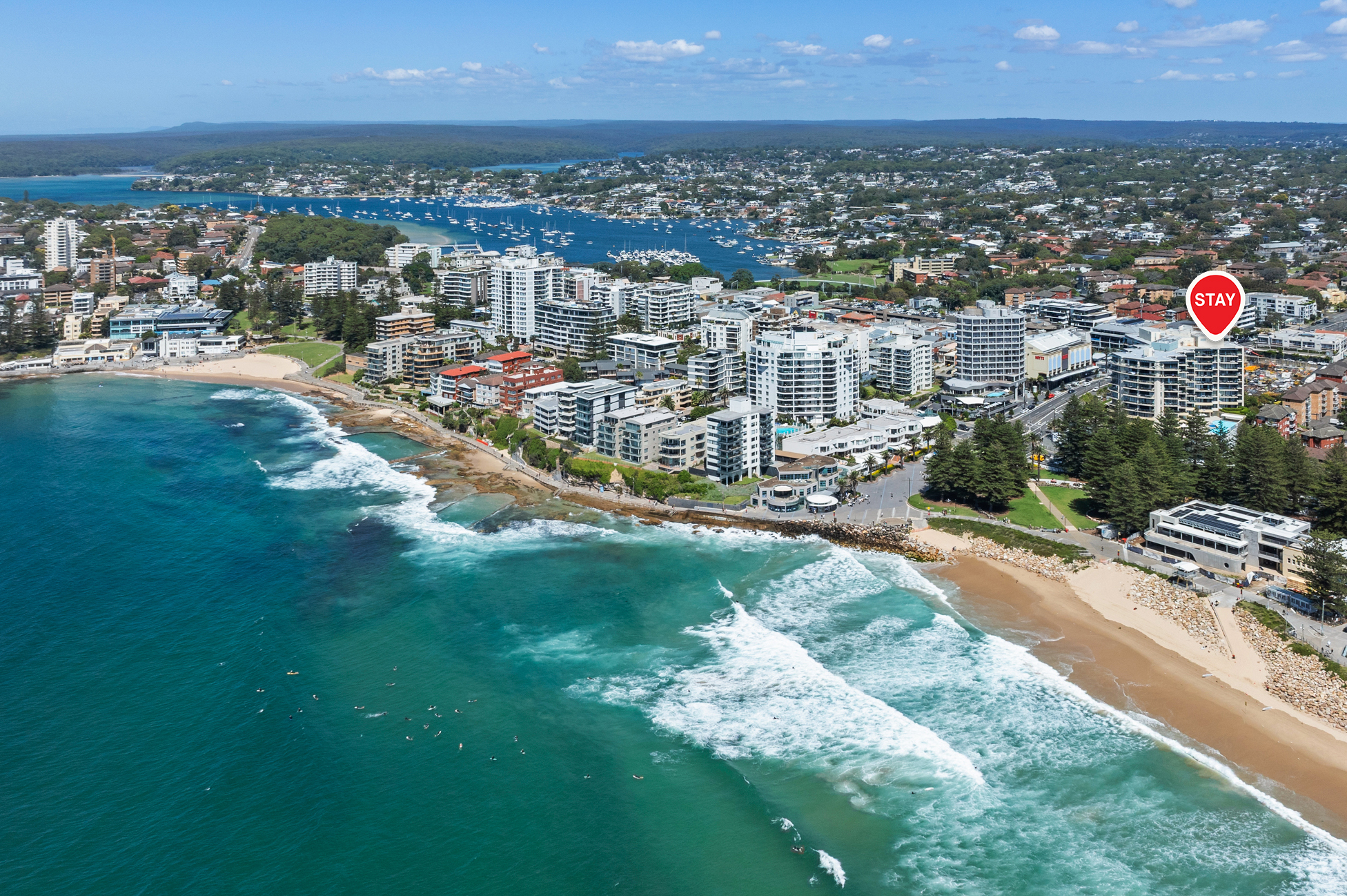 Aerial view of Cronulla Airbnb